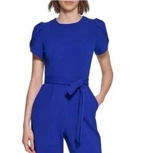Calvin Klein tulip sleeve jumpsuit with pockets